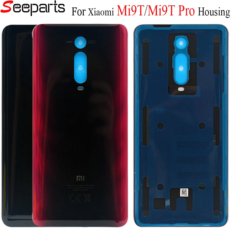 Чехол для Xiao mi Red mi K20 Pro mi 9T Pro, Задняя стеклянная панель, задняя крышка для задней двери, красная задняя крышка для mi K20, с клеевым покрытием, корпус для K20 mi 9T