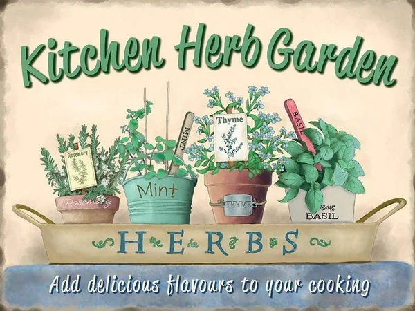 

Tin Sign Kitchen Herb Garden Shed Mum Gift Retro Vintage Metal Tin Sign