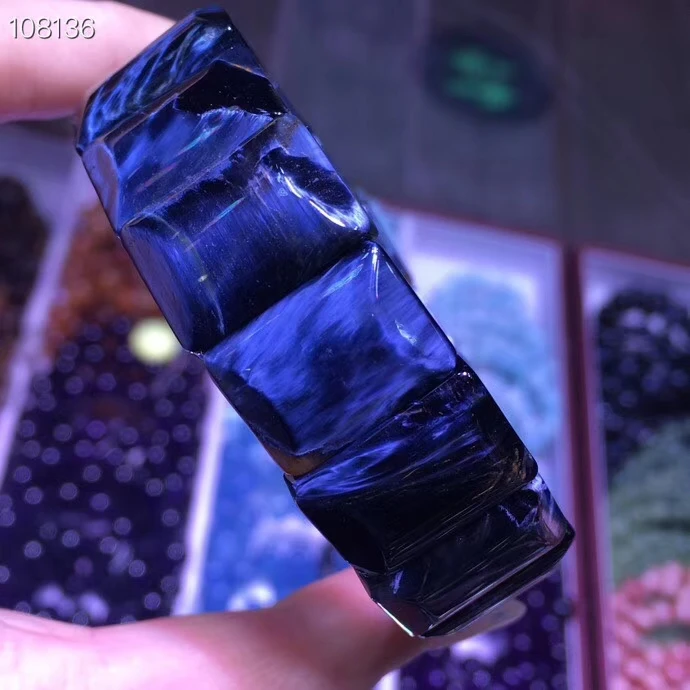 Натуральный синий прямоугольный браслет Pietersite с камнями 18x13 мм бисер для женщин и