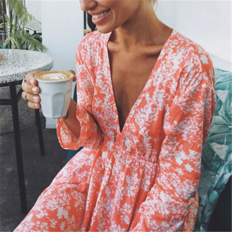 Летнее Короткое мини-платье с цветочным принтом женское сексуальное вечернее