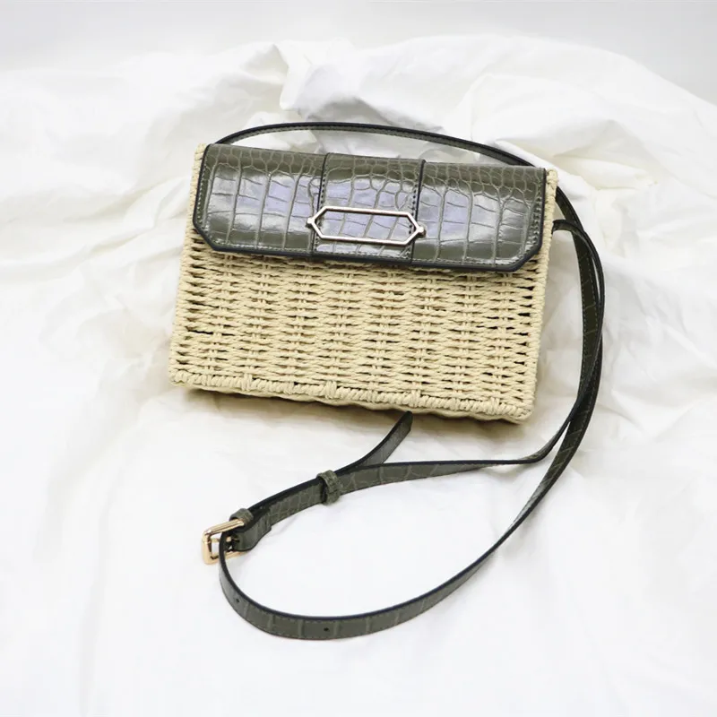 Сумка на плечо Женская ротанговая соломенная плетеный мессенджер ручной работы