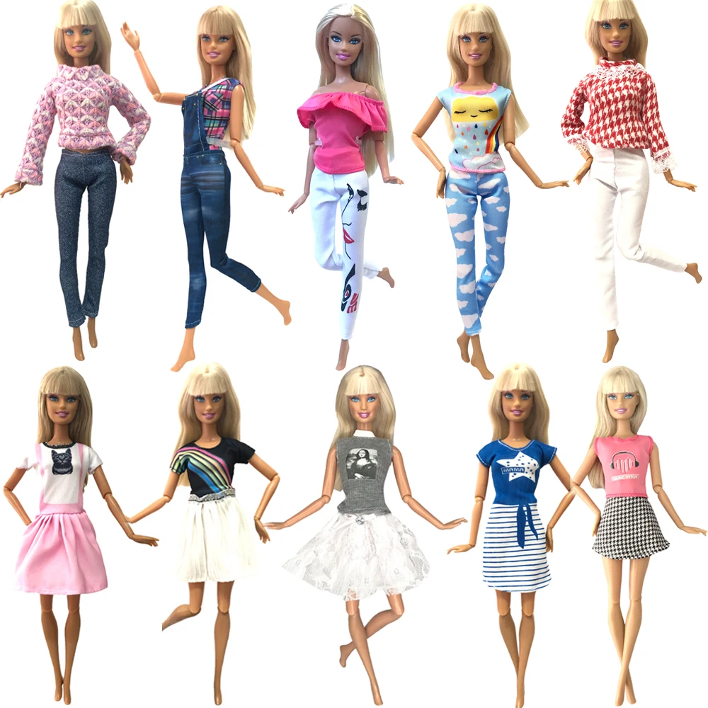 

NK 10 комплектов повседневная одежда принцессы ручной работы модный костюм короткая юбка Повседневное платье для Барби аксессуары кукла лучшая девочка подарок игрушка