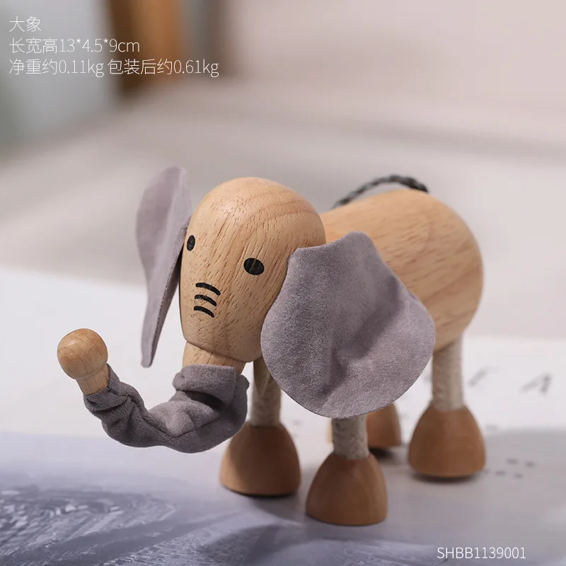 Фотографии реквизит Мини Деревянные Животные украшения Забавный мультфильм