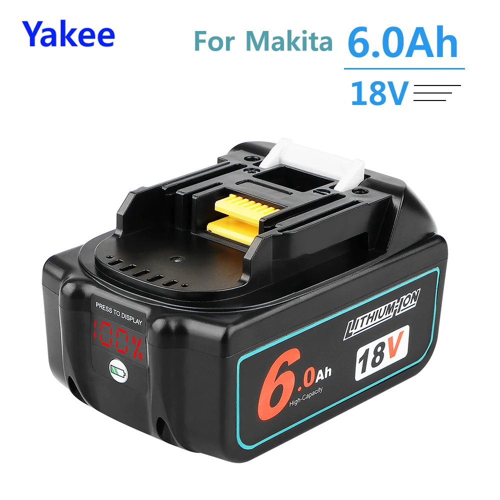 Перезаряжаемый литий-ионный аккумулятор 18 в Ач светодиодный ным дисплеем для электроинструмента Makita 18 в батареи BL1840 BL1850 BL1830 BL1860B LXT400