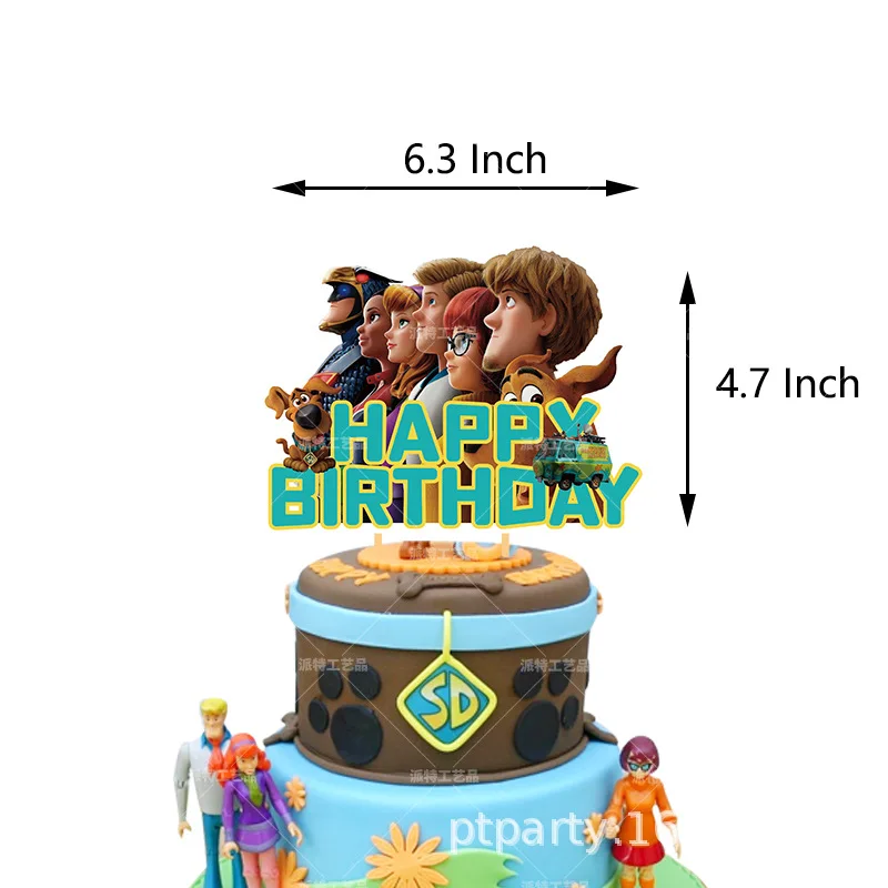 Globo de l&aacute;tex de 12 pulgadas para decoraciones de fiesta de cumplea&ntilde;os, cartel de actividades de fiesta tem&aacute;tica de Scooby Doo, tarjeta de pastel, juego de dise&ntilde;o de escena de Baby Shower-2