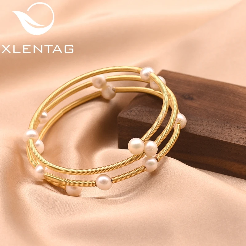 XlentAg ручной работы натуральный пресноводный жемчуг Многоэтажный регулируемый