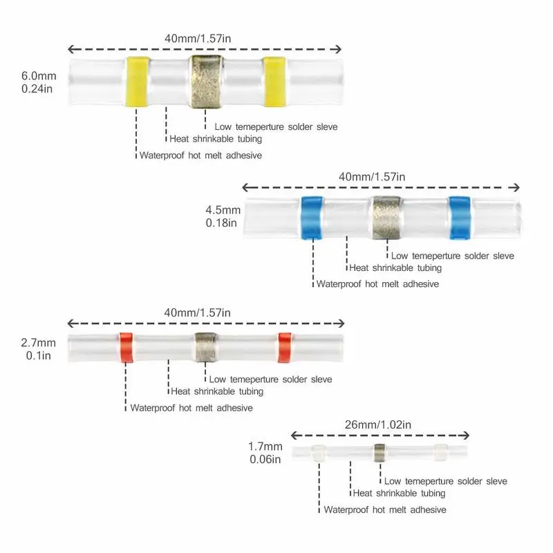 150 шт. электрические проволочные стыковые соединители изолированные муфты для