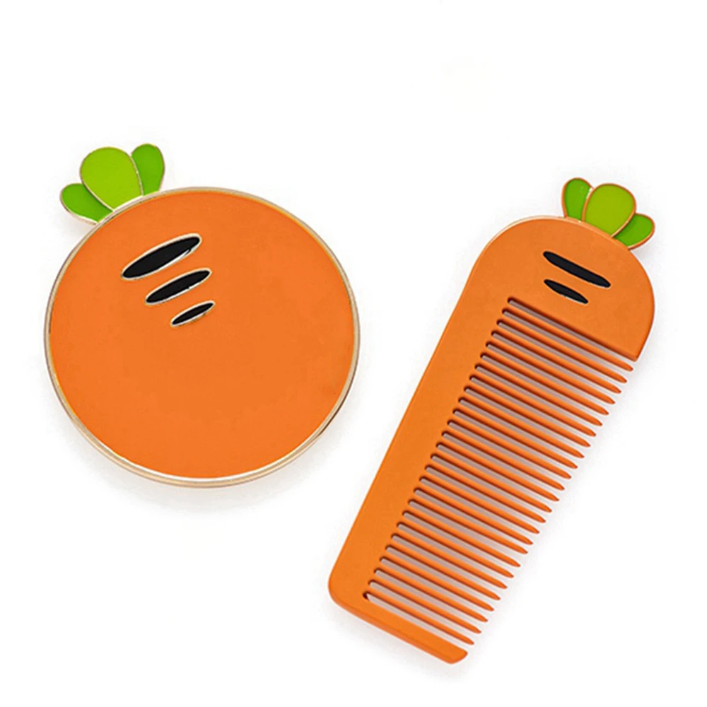 

Kawaii Ultra-thin Make Up Mirror Personalised Metal Compact Cosmetic Mirror with Comb Pocket Round Makeup Mirrors Wholesale