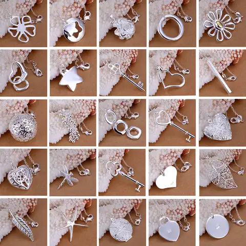 A necklace of silver 925 samples with a round cross in the shape of a key for women and men, silver jewelry for parties, a necklace ...