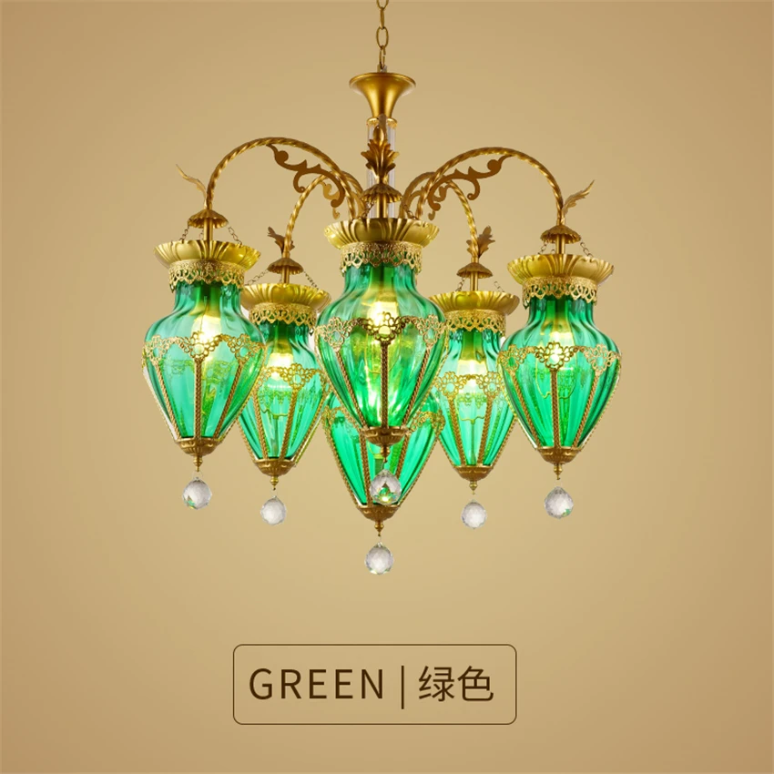 Европейские турецкие Хрустальные подвесные светильники кантри гостиная