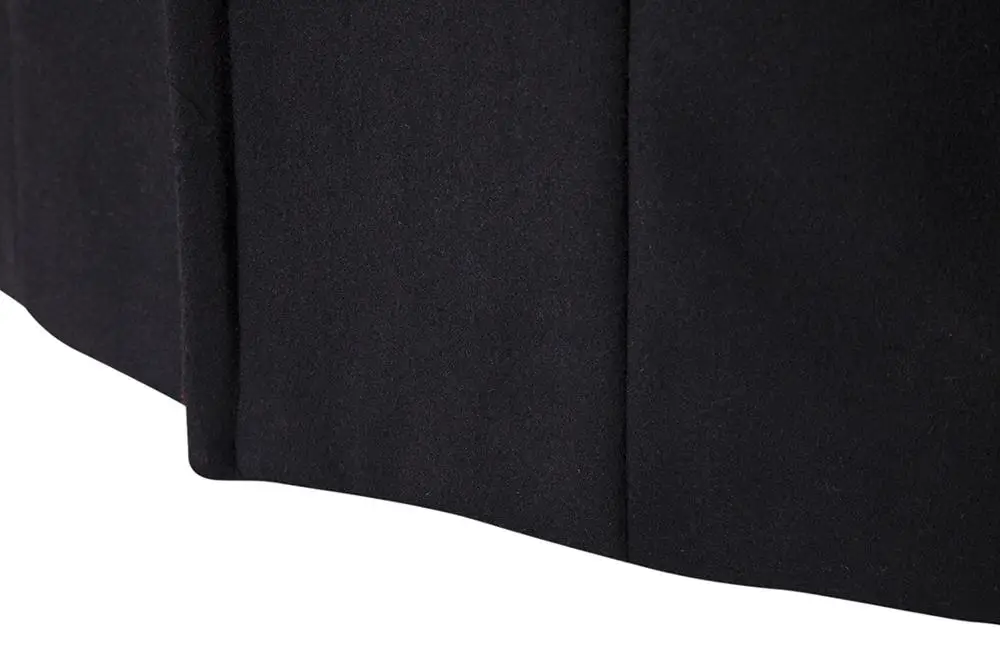 Длинное 2019l шерстяное пальто черное зимнее с воротником стойкой Мужское