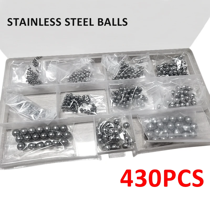

New 430pcs Goliath Industrial Stainless Steel Chrome Balls Ball Bearing Assorted Outdoor Hunting Slingshot Pinball