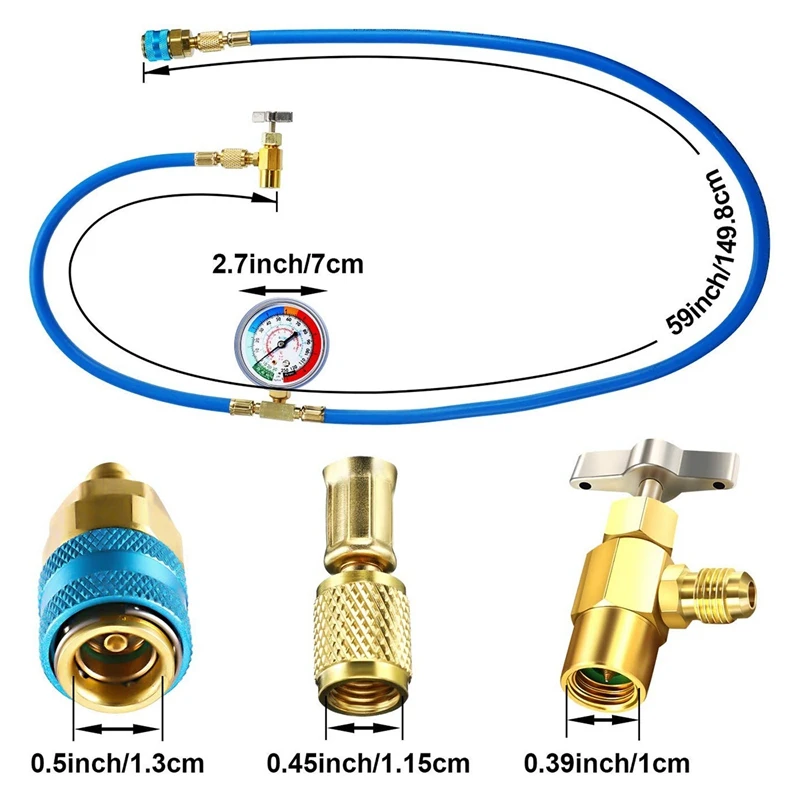 3 шт. набор A/C R134A хладагент зарядный шланг Быстрая пара 1/2 дюйма мужской 1/4 SAE