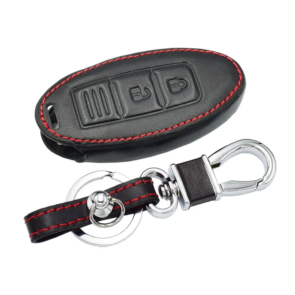 

Кожаный чехол для автомобильных ключей для Nissan 350Z Almera Altima Armada Qashqai Cefiro Cube Juke Livina, защитный чехол для брелка