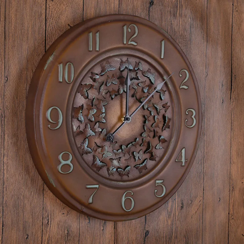

Butterfly with Numbers Clock Home Living Room Decoration European-Style Retro Creative Wall Clock Supply 2