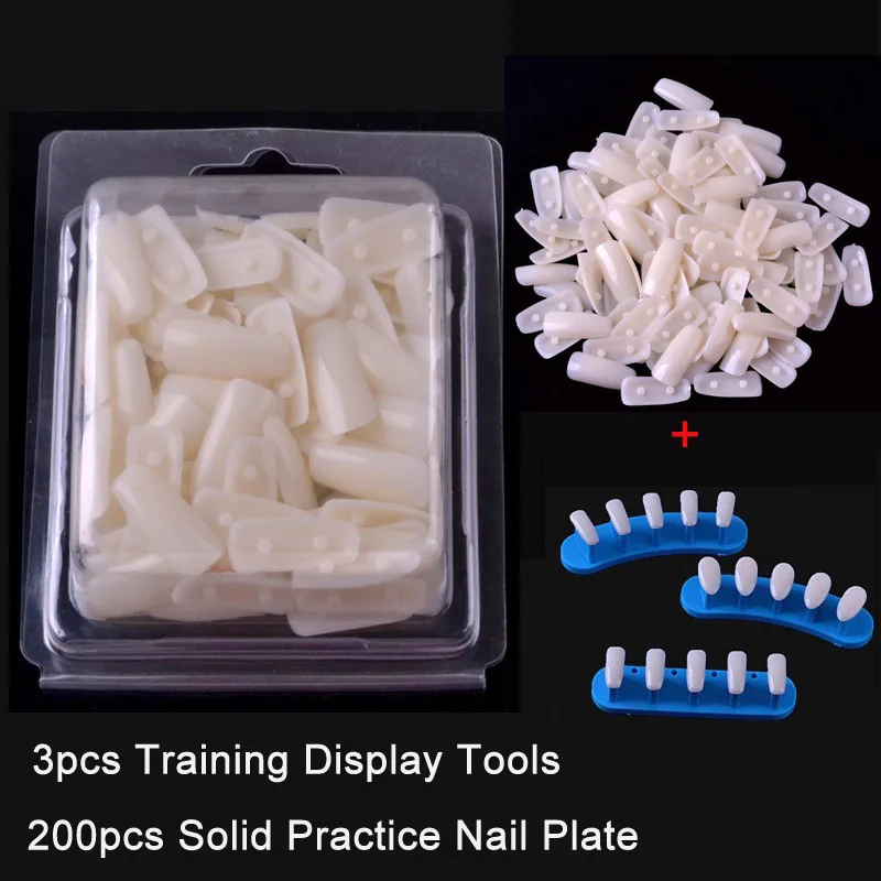 200 шт. квадратный сплошной практика Типсы тренер инструмент Регулируемый