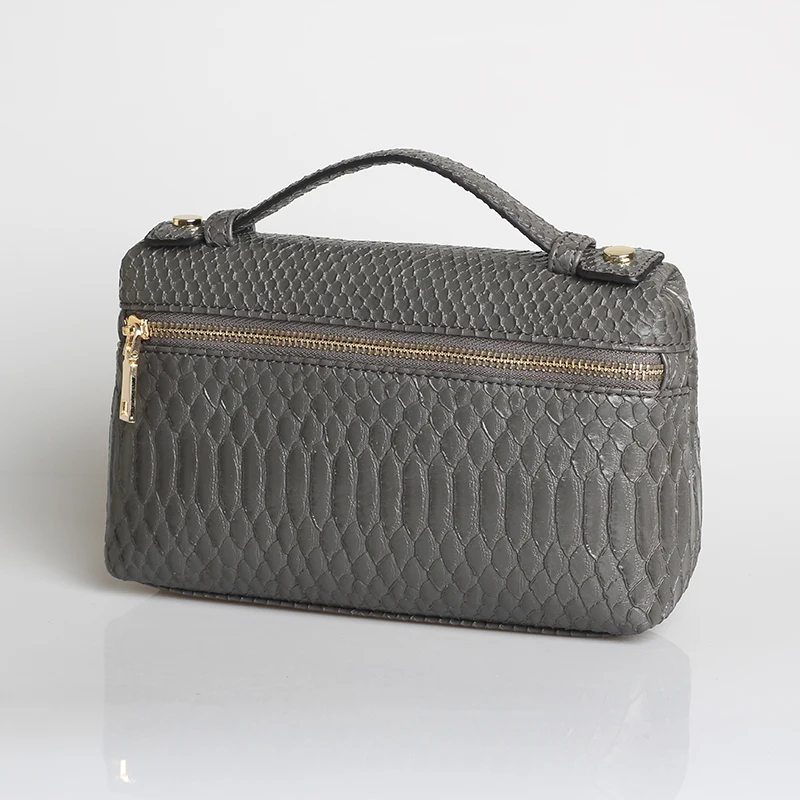 Snake Gray (L) XMESSUN Роскошная Высококачественная сумка-клатч из натуральной кожи питона, дизайнерская сумка-кошелек, новая модная трендовая сумка - Цвет: Snake Gray (L)