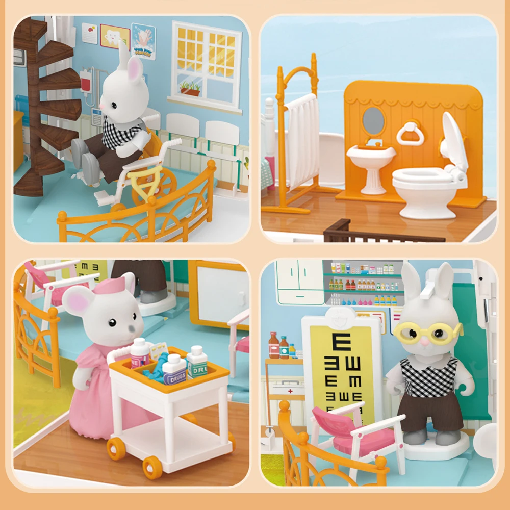 Декорации для больницы автобуса леса семьи кукольный домик сделай сам