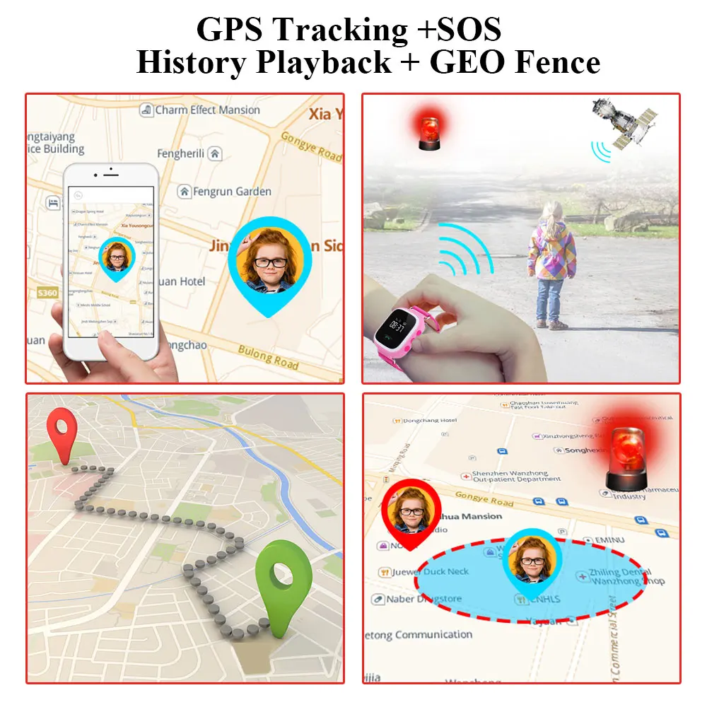 Умные часы VJOYCAR Q60 с GPS детские камерой телефона точная история местоположения