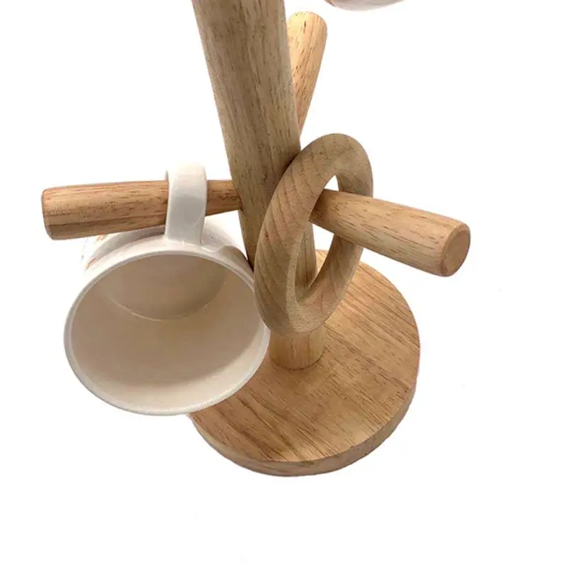 Mug Holder Tree Wooden Cup Rack Tabletop Tea Coffee Hoooks Storage Display | Дом и сад