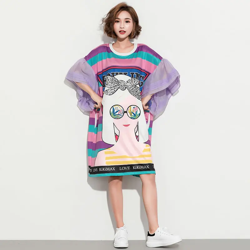2020 летнее женское платье с героями мультфильмов свободное Повседневное