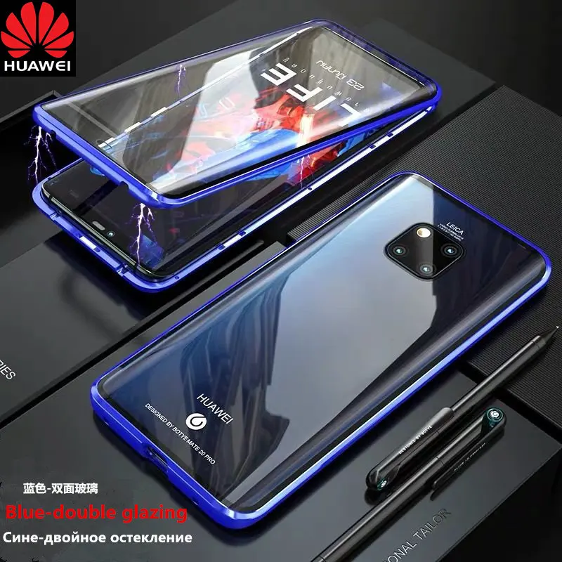 Роскошный защитный Магнитный чехол на весь корпус для huawei P30 Pro P20 mate 20 Pro 360, чехол из закаленного стекла на заднюю панель huawei P30Pro
