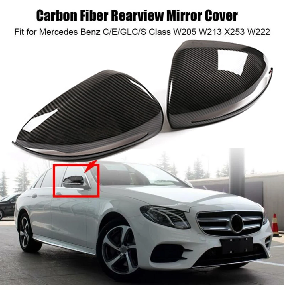 Черное зеркало заднего вида из углеродного волокна для Benz C W205 E W213 GLC X253 16-2019 |