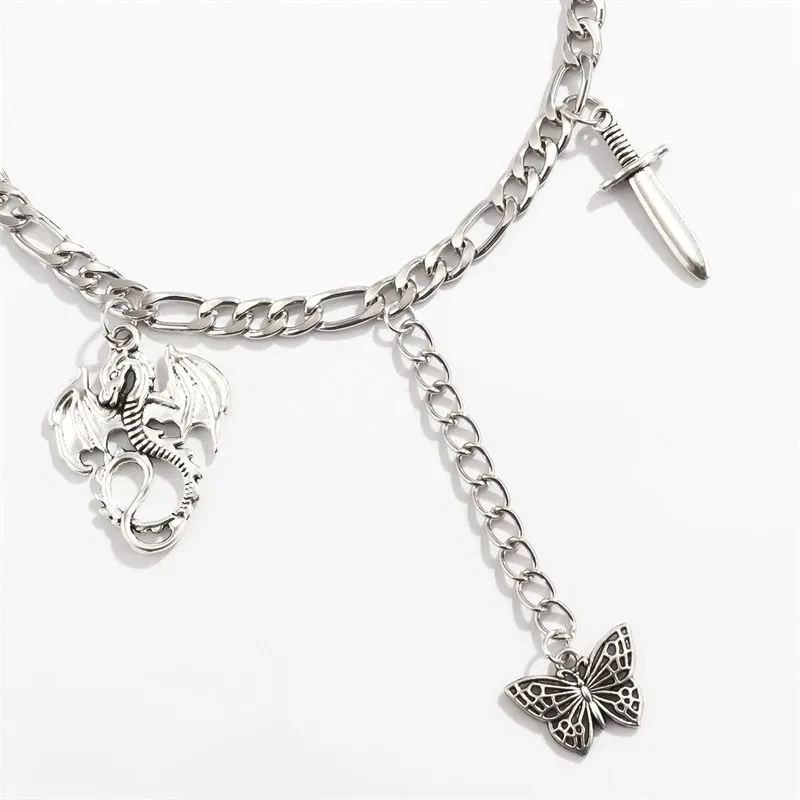 Винтажное многослойное женское ожерелье с подвеской-бабочкой | Украшения и