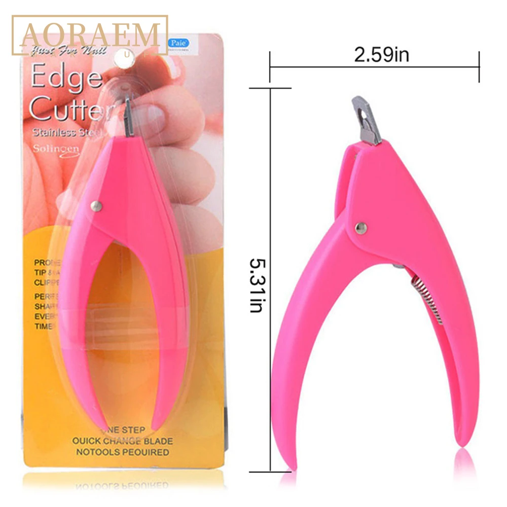 

AORAEM Fake Nail Cutter Professional Clippers Straight Edge Acrylic Manicure Design Tools Stainless Steel Guillotine Trimmers