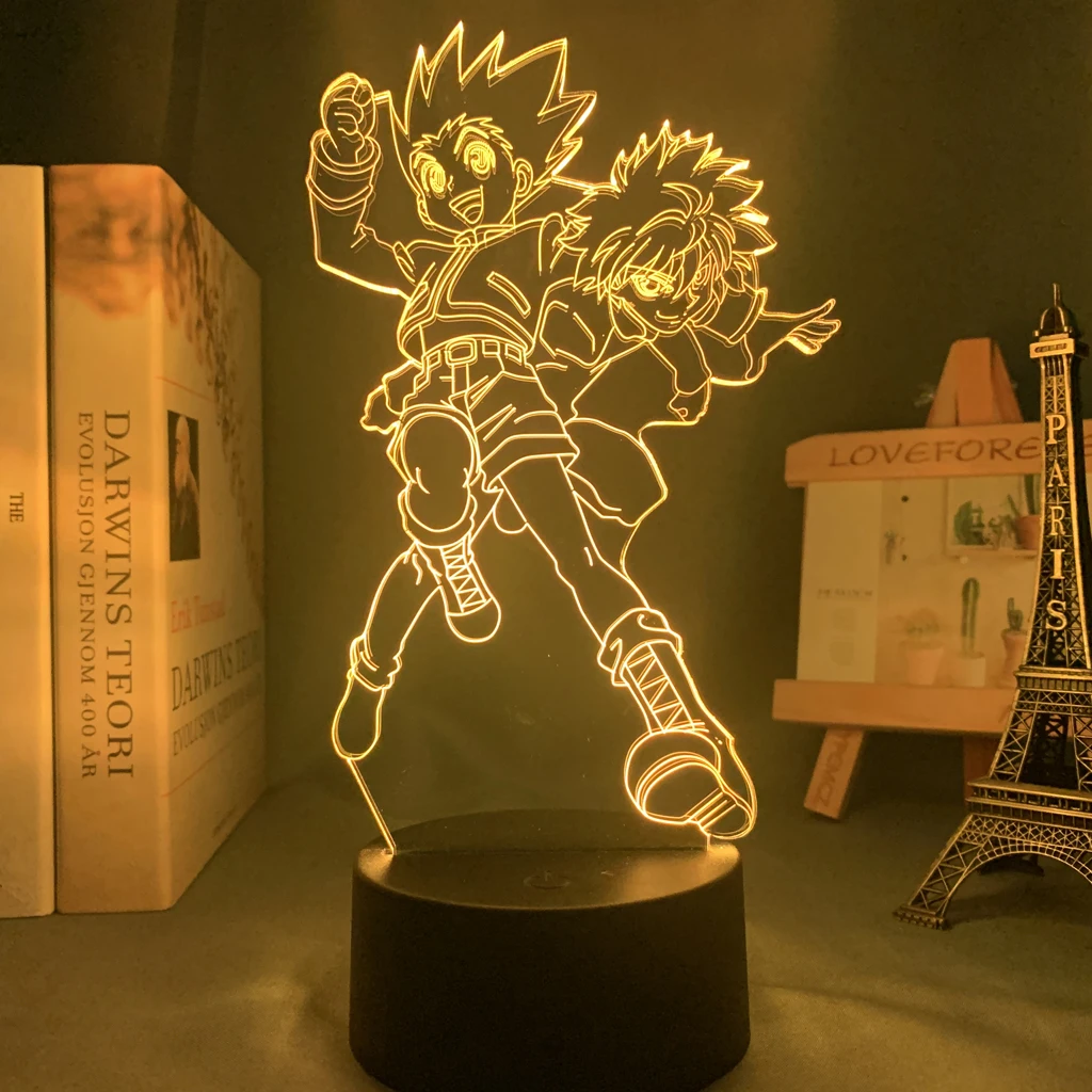 Акриловая аниме 3d лампа Hunter X Killua и Gon для спальни Декор Светильник подарок на день