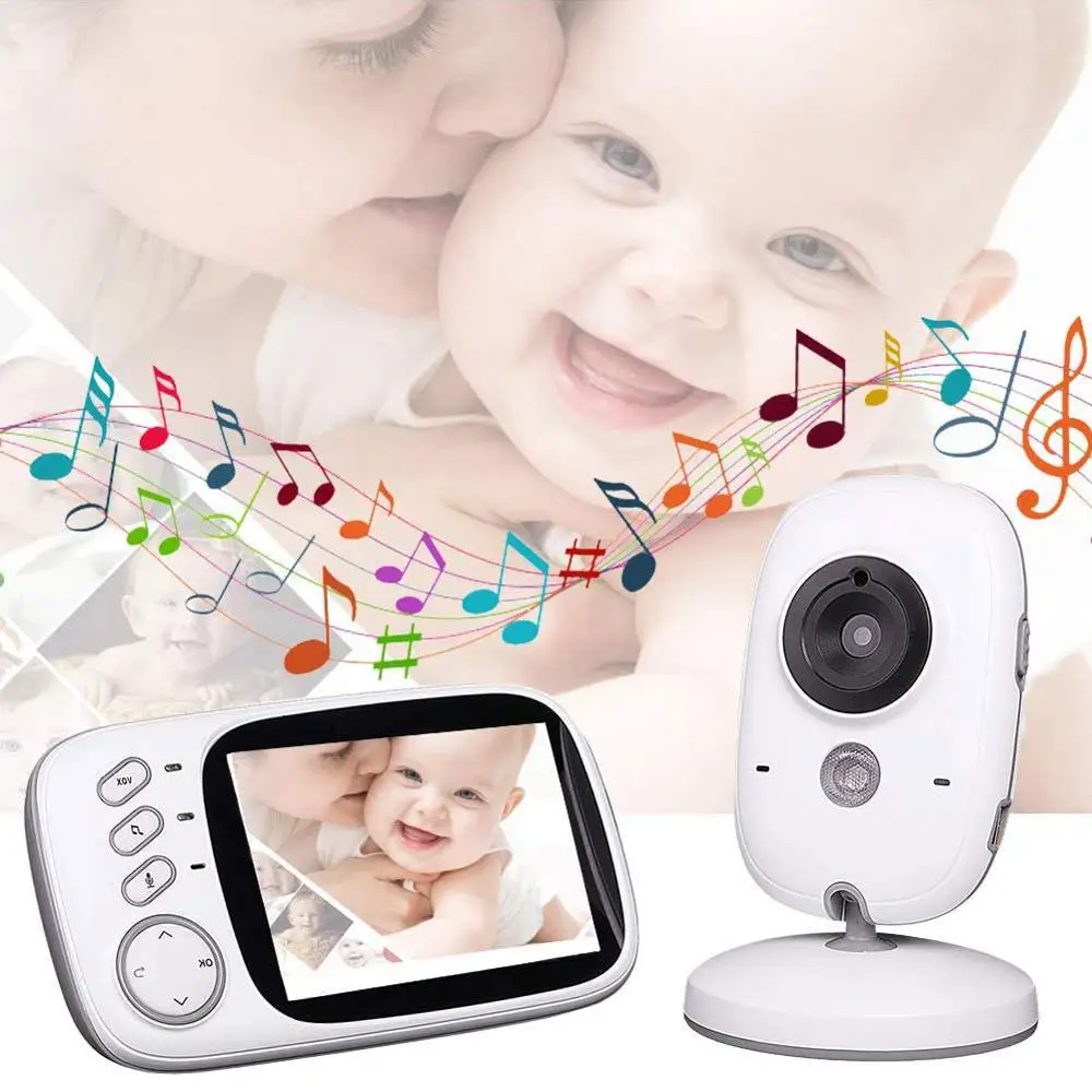 6037 cry baby alarm 3 2 дюйма TFT LCD ИК ночного видения way Talk 8 колыбельных монитор температуры