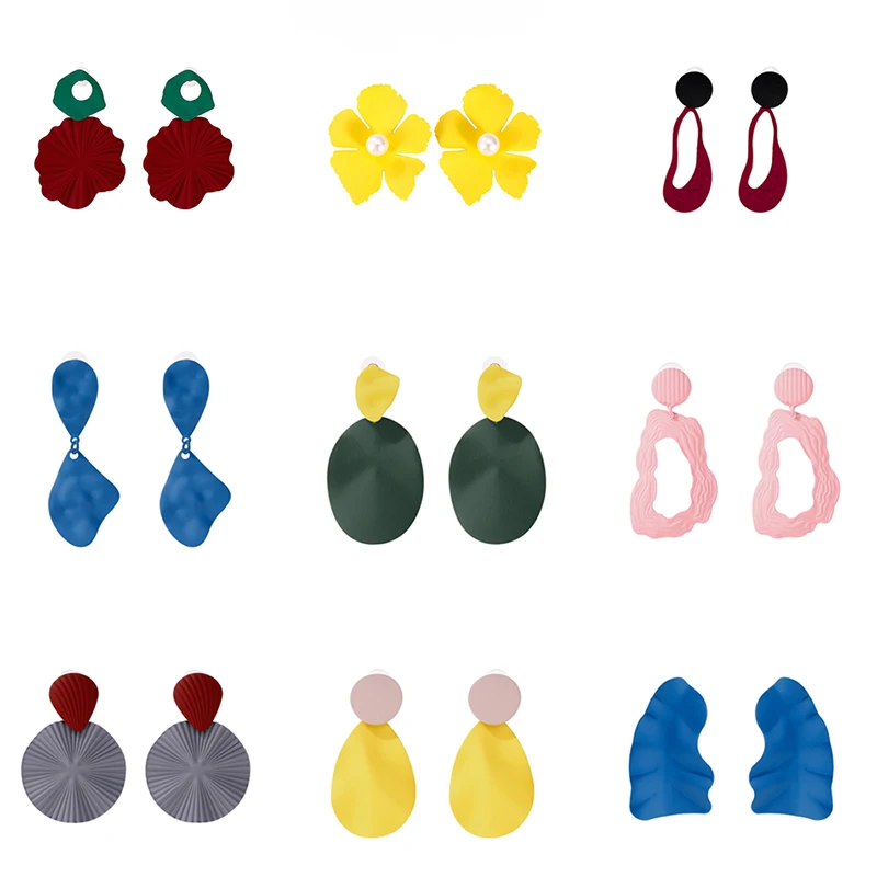 Новейший черный желтый зеленый синий розовый цвет Спрей Краска Висячие серьги