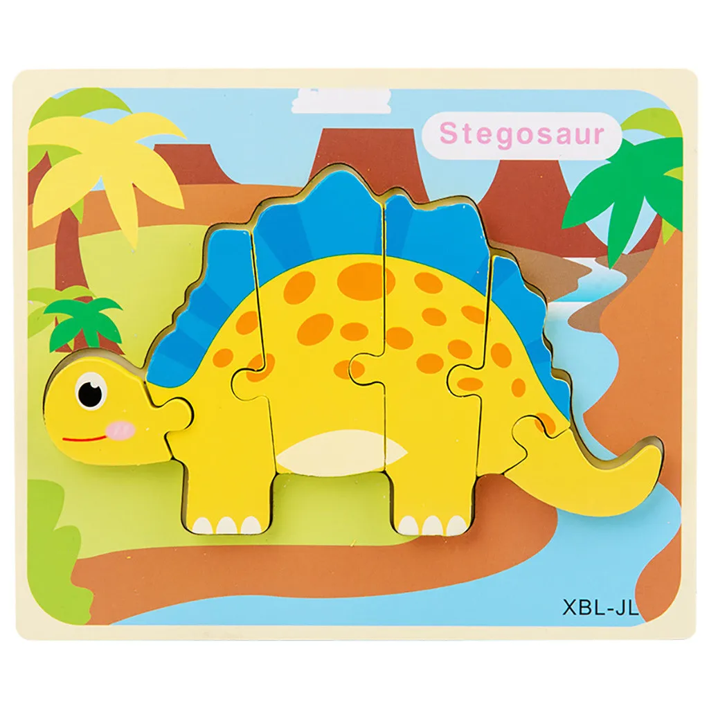 

New Types Of Various Dinosaurs Three-dimensional Jigsaw Puzzle Wooden Animal Jigsaw Puzzle Toys Children's Educational Toys Gift