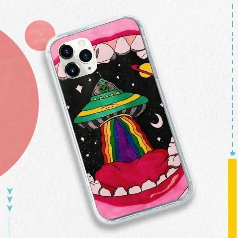 

Alien cartoon fashion painting Phone Case for iPhone 11 12 pro XS MAX 8 7 6 6S Plus X 5S SE 2020 XR
