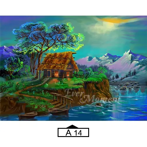 A14 Алмазная картина Ever Moment, пейзаж, дом, река, Полная площадь, стразы, 5D, сделай сам, алмазная вышивка ASF1807 - Цвет: A14