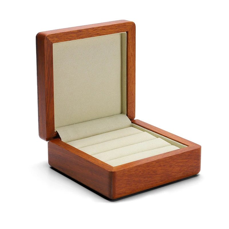 Big beige ring box DIGU на заказ Роскошные ювелирные изделия дисплей коробки деревянный набор колец кулон браслет красота коробки ювелирных изделий - Цвет: Big beige ring box