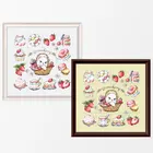 Fishxx Набор для вышивки китайским крестиком с напечатанной тканью, вышивка, домашние кошки и клубника