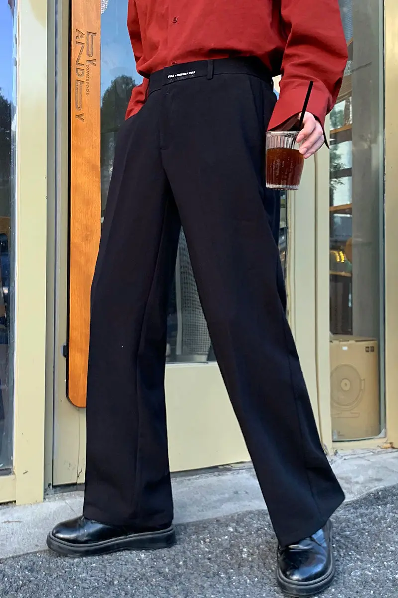 

2020 Spring And Autumn New Youth Popular Pure Color Korean Loose Draped Trousers Fashion Casual Straight-leg Pants Black/grey