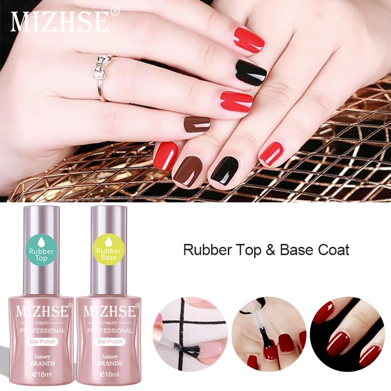 MIZHSE Гель лак УФ для ногтей резиновый тональный крем верхнее покрытие Базовое