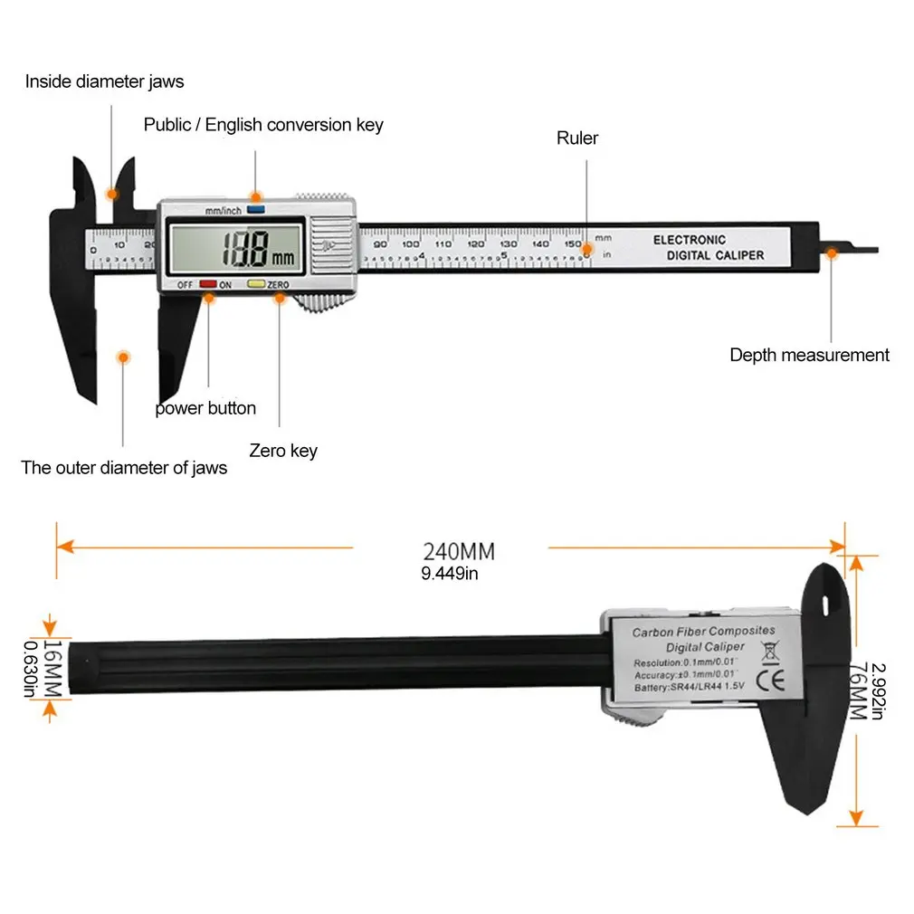 

Mini Plastic 0-150mm Vernier Caliper Gauge Micrometer Ruler Accurate Measurement Tools Standard Vernier Caliper