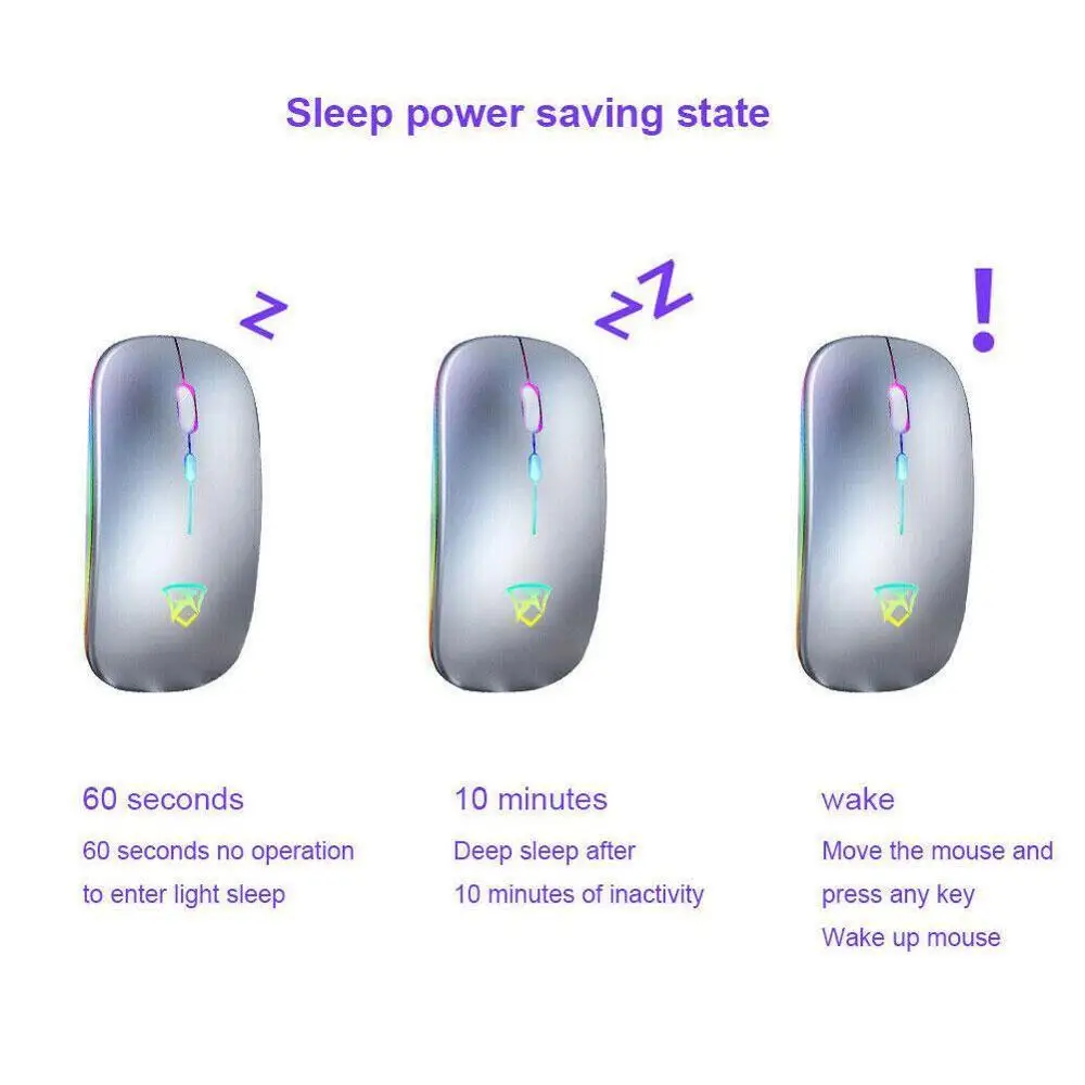 

2.4GHz Wireless Optical Mouse Mice USB Rechargeable LED For PC Laptop Computer Ergonomic Design Universal for Computer Tablet