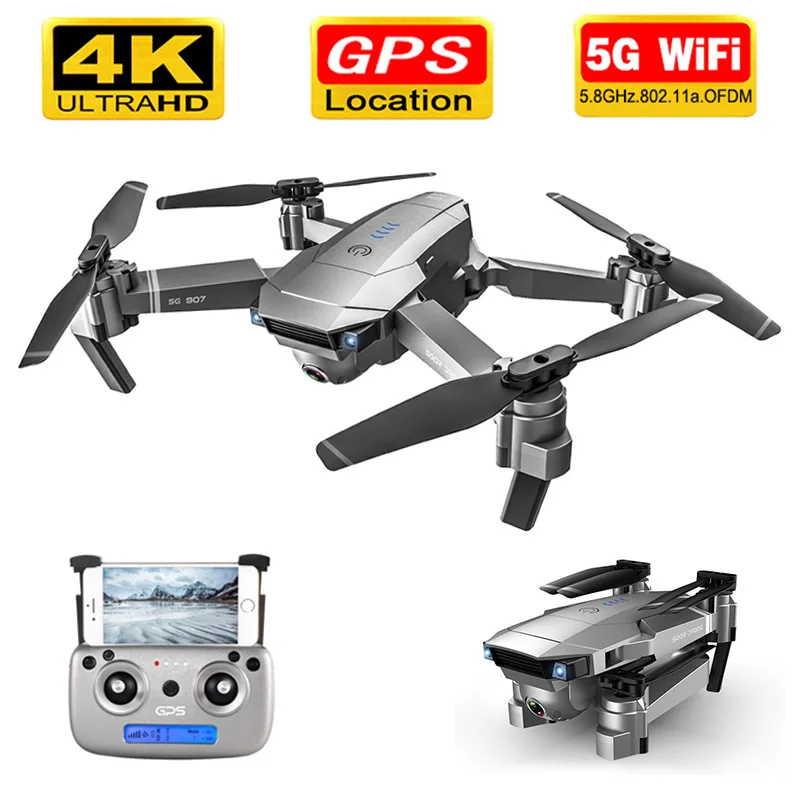 GPS Дрон LAUMOX SG907 с регулируемой камерой 4K HD широкий угол обзора Wi Fi FPV RC Quadcopter