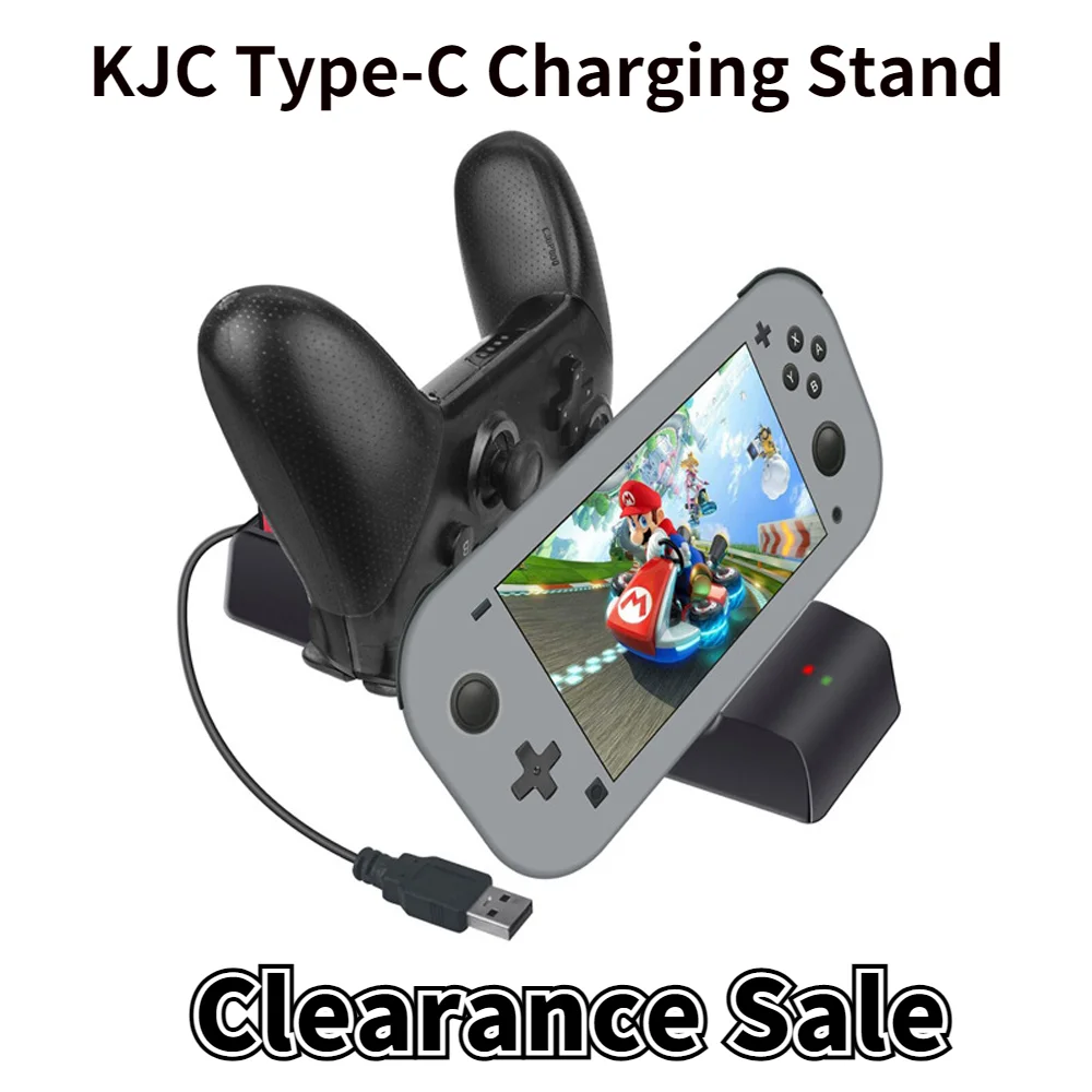 

KJH Type-C Charging Stand Quickly Double Portable Charger For Nintend Switch Lite and NS PRO Gamepad Accessories