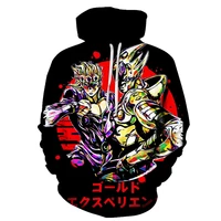 unisex jojos bizarre adventure japanese 3d anime hoodie menwomen jojo funny cartoon sweatshirt harajuku hip hop 90s hoody