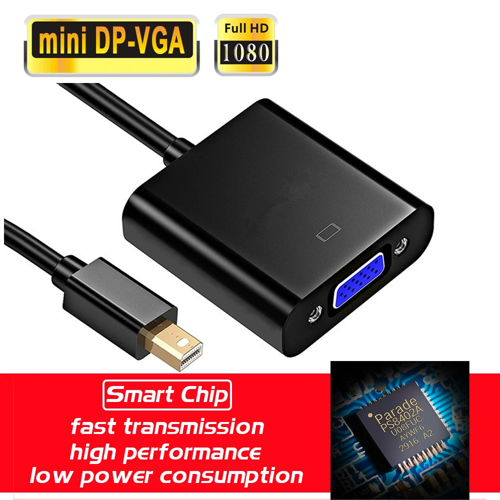 Мини DP папа VGA Женский Thunderbolt кабель адаптер для Mac Apple Macbook Pro Air iMac PC Mini Display Port Smart