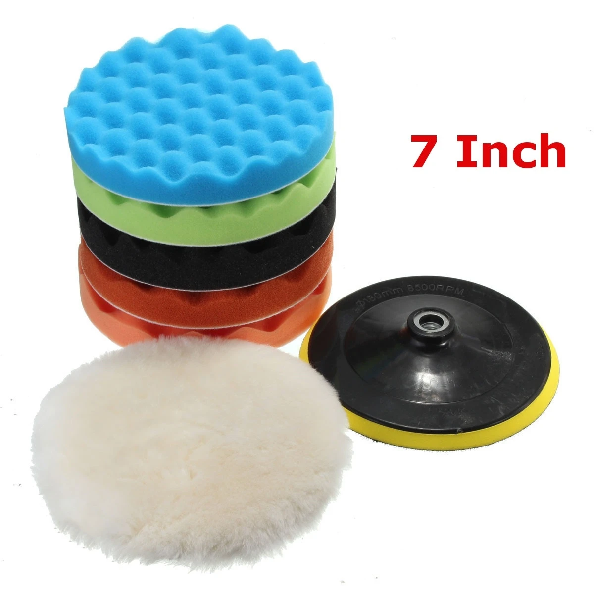 

7pcs 3''5''6''7'' Buffing Sponge Polishing Pad Hand Tool Kit For Car Polisher Compound Polishing Set