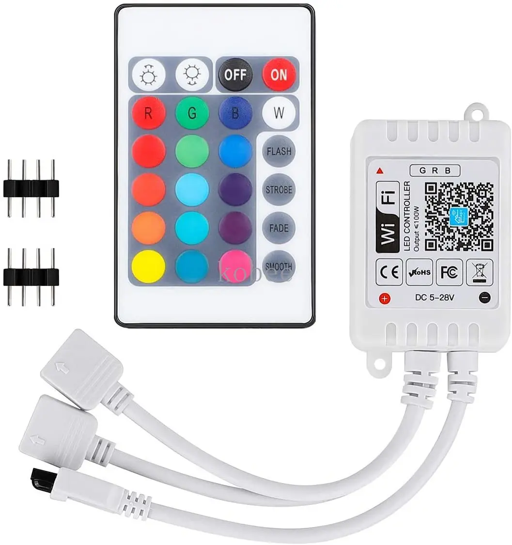 Magic Home 5-24V Wi-Fi светодиодный RGB Управление С ИК-24Key дистанционного 2 выхода на выход