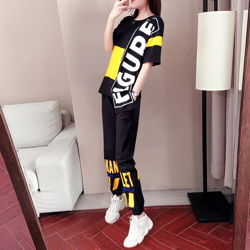 Tracksuit Women 2021 New Suit Female Summer Casual Loose Korean women's fashion short sleeve 2 piece set women |