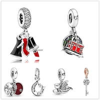 authentic 925 sterling silver red enamel santa love peace joy pendant charm beads fit pandora bracelet necklace jewelry