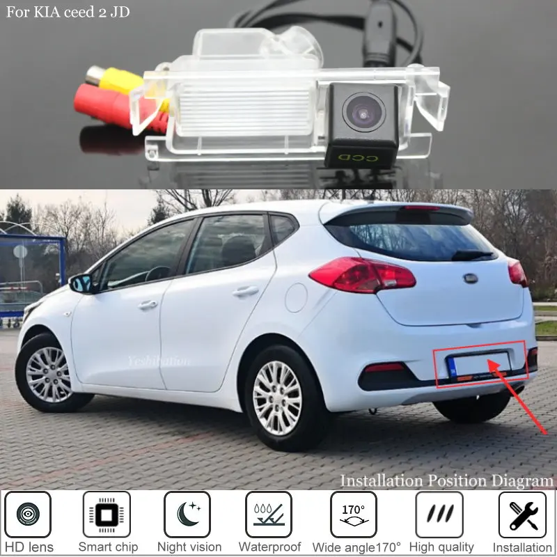 Car Reversing Parking Camera For KIA ceed 2 JD 2012~2018 3d 5d hatchback CCD Night Vision Back up camera license plate camera